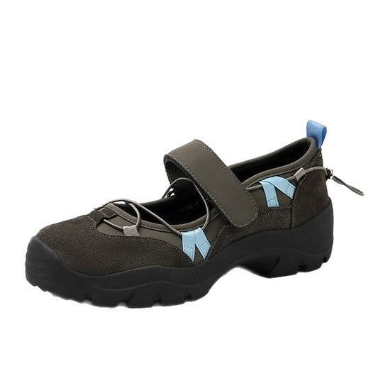Damen Sportliche Ballerinas mit verstellbarem Riemen und rutschfester Sohle EB