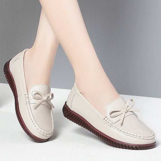 Damen Elegante Mokassins mit modischem Schleifendetail und rutschfester Sohle EB