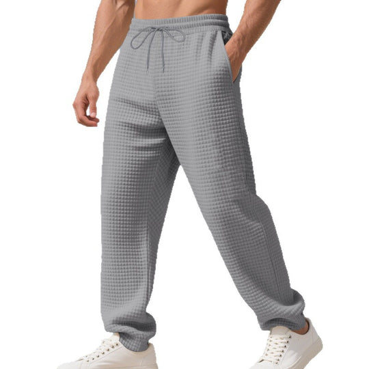 Herren Locker geschnittene Loungehose mit Waffelstruktur und Kordelzug EB