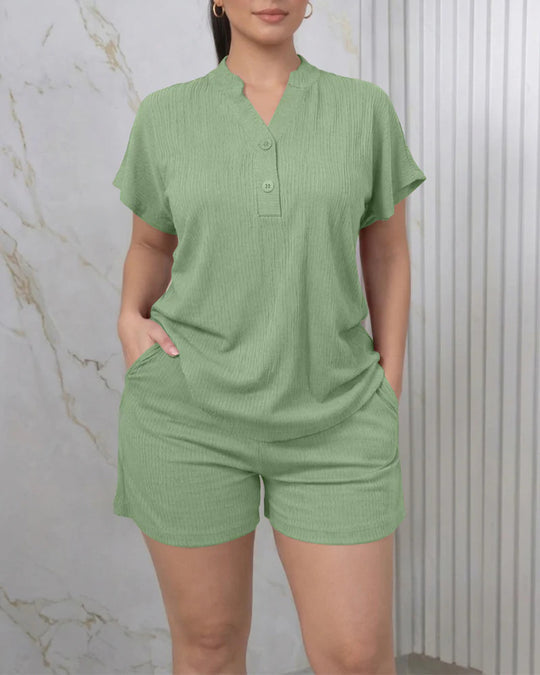 Damen Freizeit-Jumpsuit mit Knopfleiste und seitlichen Taschen EB