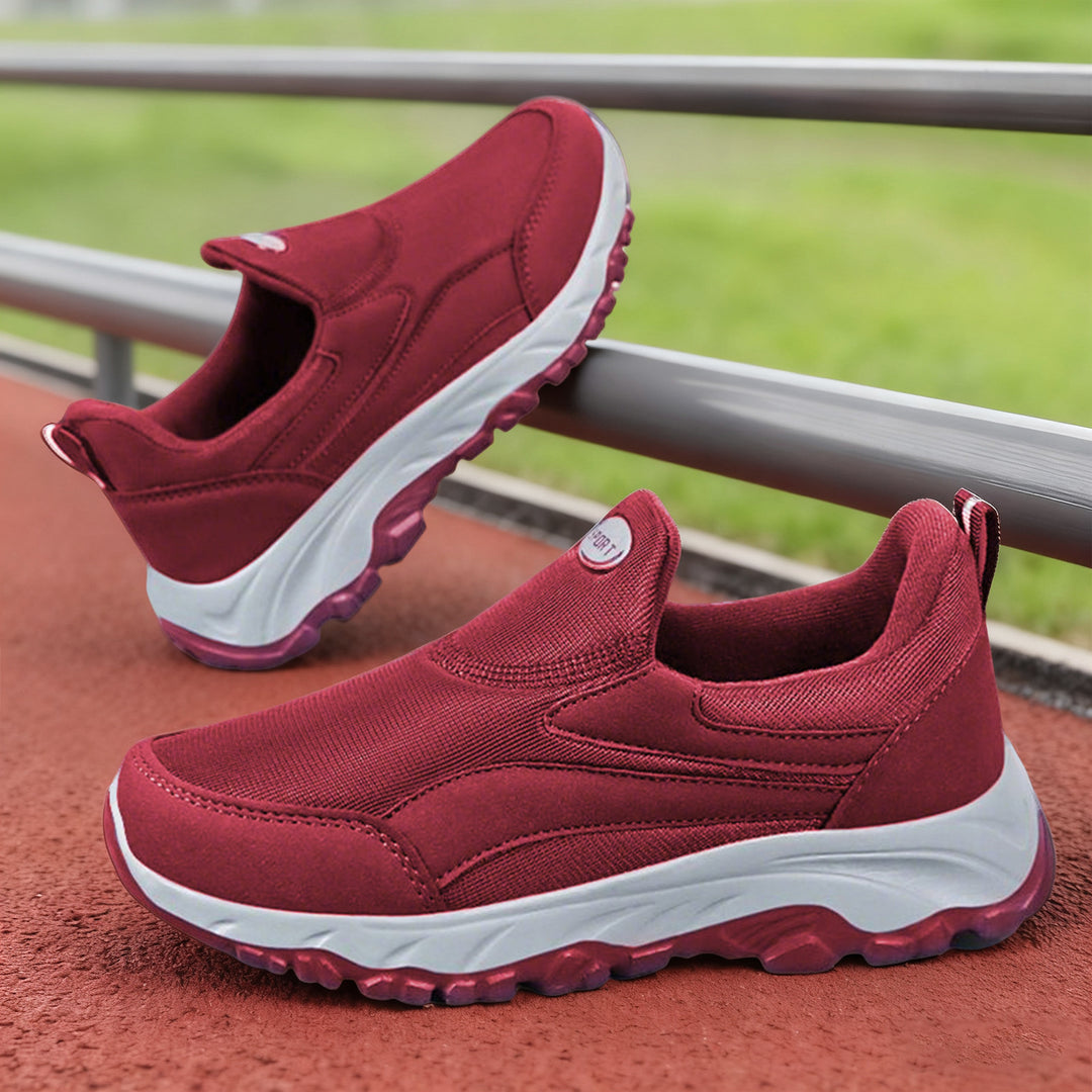 Damen Bequeme Slip-On Sportschuhe mit elastischem Obermaterial EB
