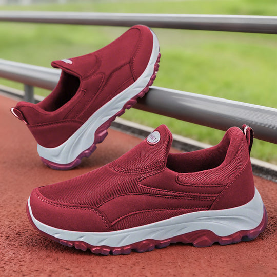 Damen Bequeme Slip-On Sportschuhe mit elastischem Obermaterial EB