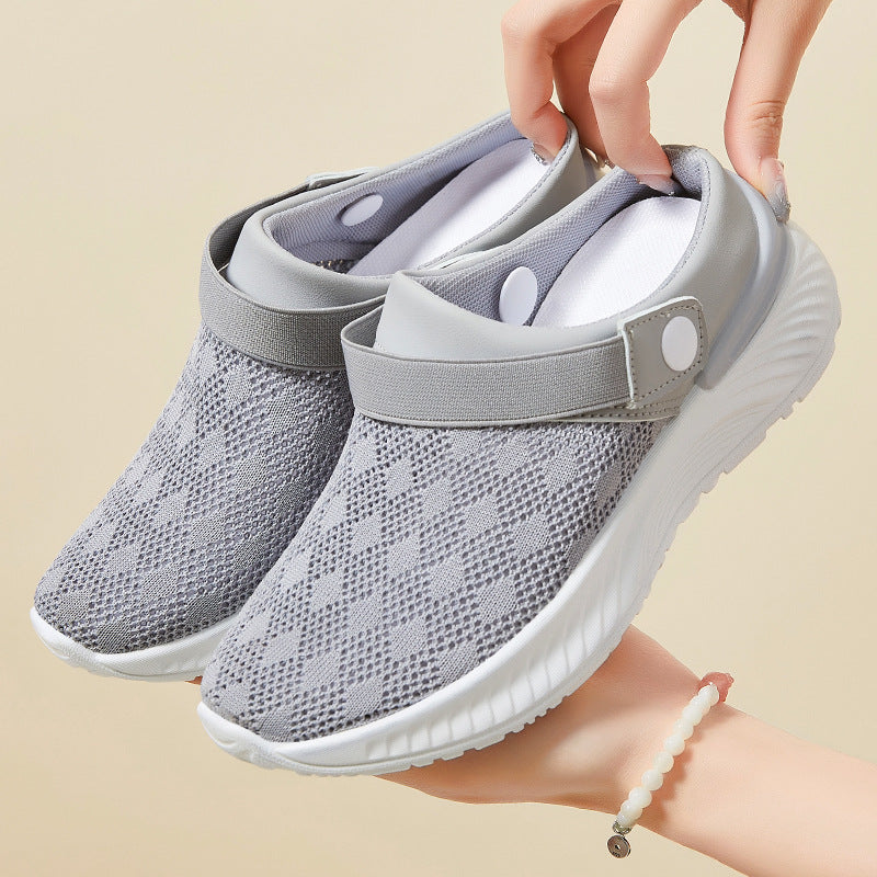 Damen Atmungsaktive Clogs mit elastischem Riemen und rutschfester Sohle EB