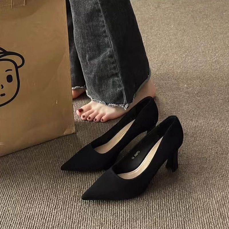 Damen elegante Business-Pumps mit dekorativem Absatz EB