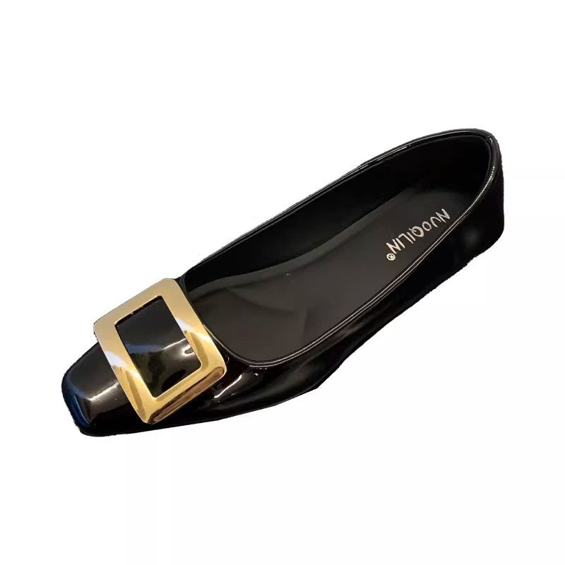 Damen Ballerinas mit eleganter Schnalle und hochwertiger Lackoberfläche EB