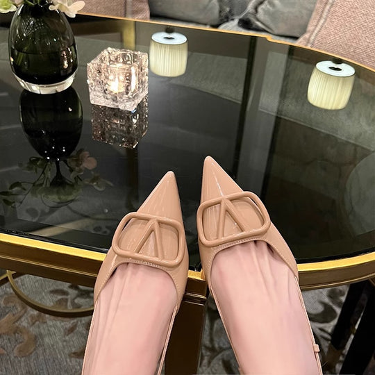 Damen elegante Slingback-Pumps mit modischem Schnallenverschluss und dezentem Absatz EB