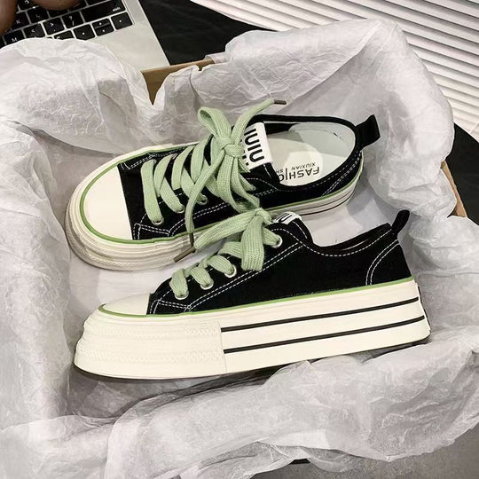 Damen Sportliche Sneakers mit robuster Sohle und atmungsaktivem Canvas von EB