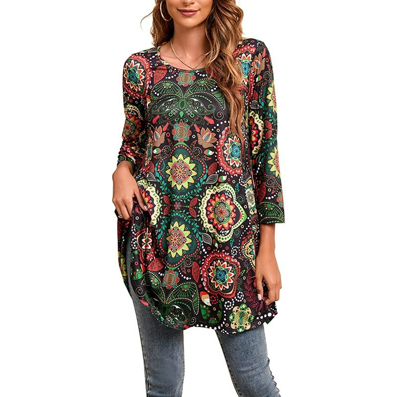 Damen Tunika mit einzigartigem Mandala-Druck EB