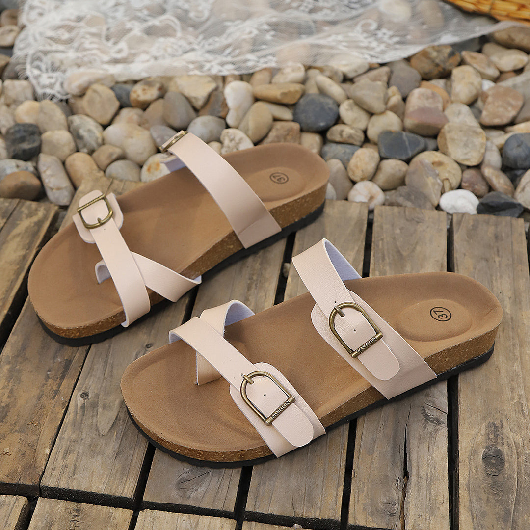 Damen Komfortable Birkentyp Sandalen mit modischen Schnallen EB