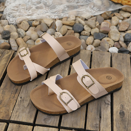 Damen Komfortable Birkentyp Sandalen mit modischen Schnallen EB
