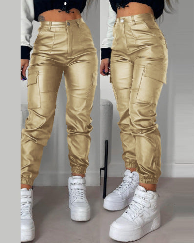 Damen Cargo-Hose mit elastischem Bund und praktischen seitlichen Taschen EB