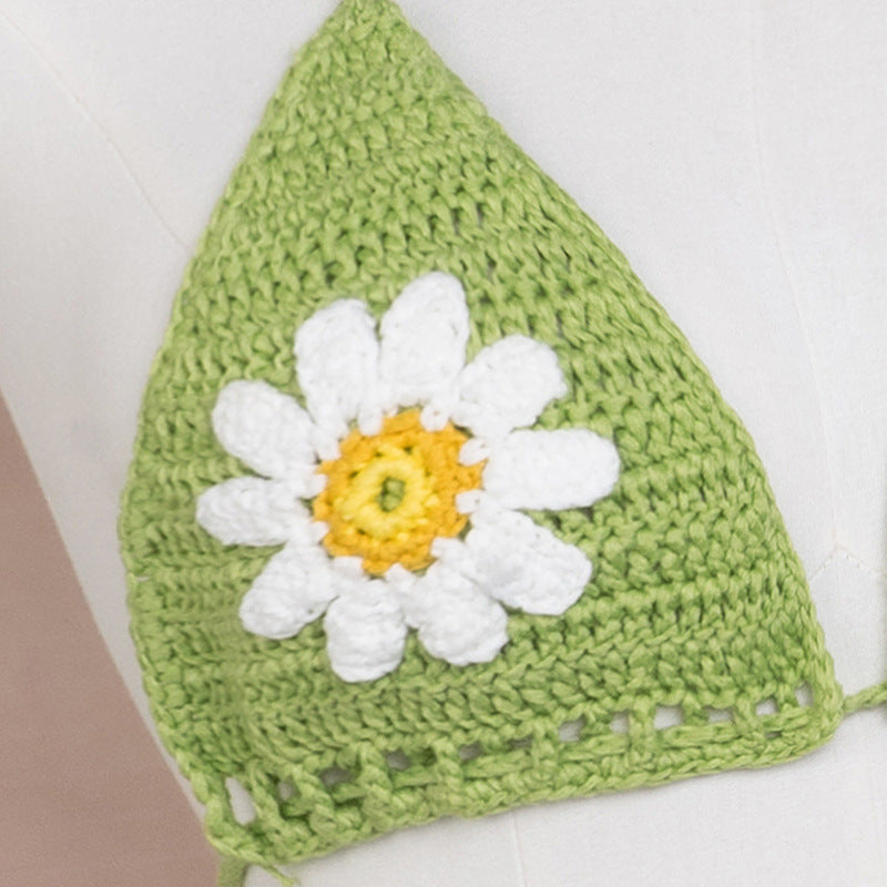 Damen Häkel-Bikini Oberteil mit floralen Motiven EB