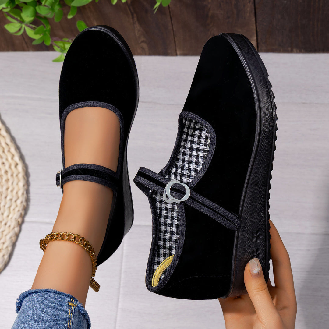 Damen Elegante und bequeme Mary Jane Halbschuhe mit verstellbarem Riemen EB