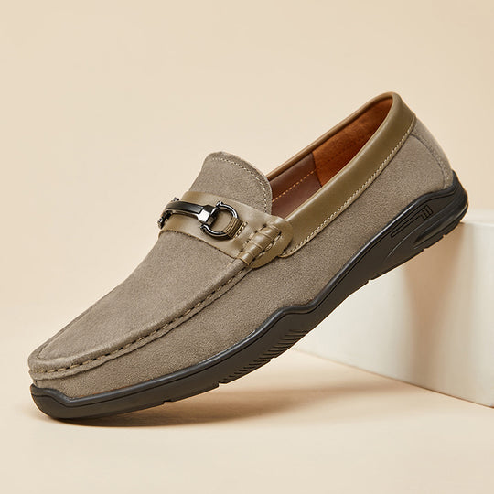 Herren Elegante Mokassins mit hochwertigem Wildleder und dezenter Schnalle EB