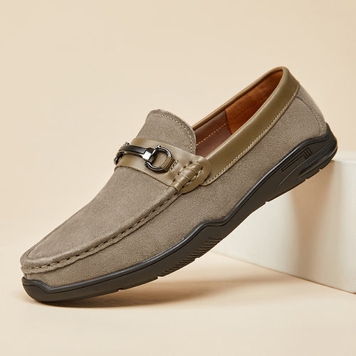 Herren Elegante Mokassins mit hochwertigem Wildleder und dezenter Schnalle EB