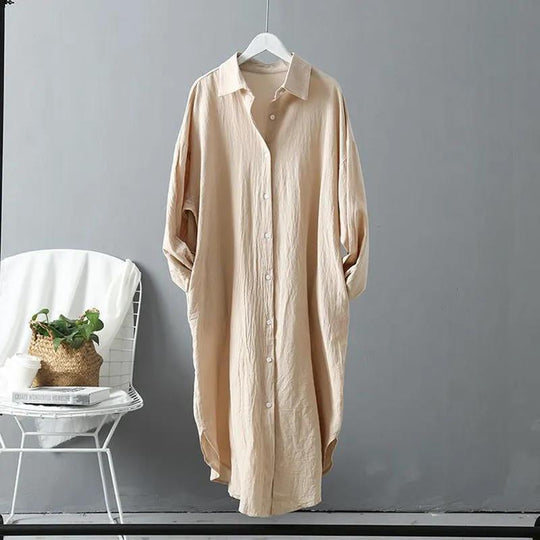 Damen oversized Blusenhemd in lässigem Schnitt mit Knopfleiste EB