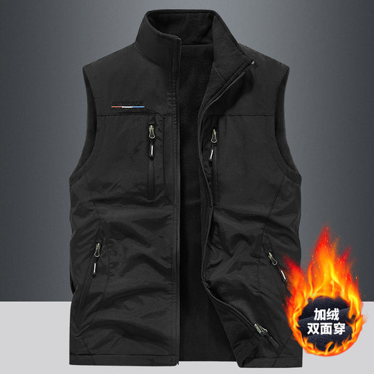 Herren Multifunktionale Outdoor-Utility‑Weste mit Mesh‑Innenfutter und zahlreichen Taschen EB