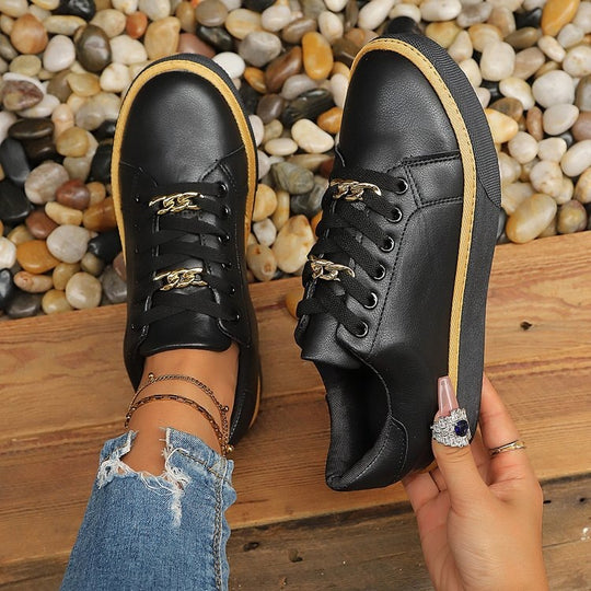 Damen Modische und bequeme Sneakers aus hochwertigem Leder EB