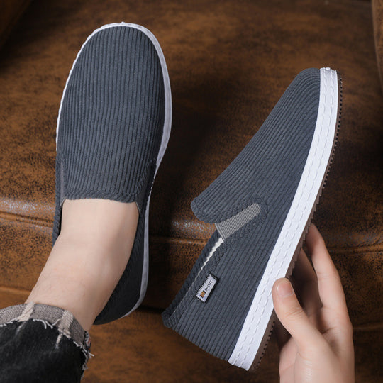 Damen Bequeme Cord-Slipper mit elastischem Einstieg EB