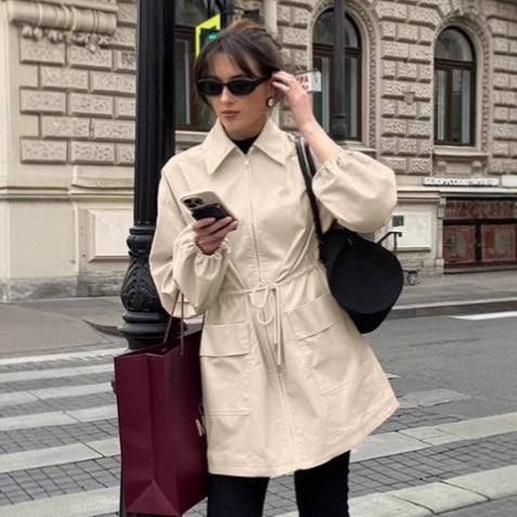 Damen Utility-Jacke im modernen Design mit Gürteldetails und großen Taschen EB