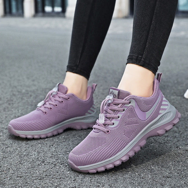 Damen atmungsaktive Laufschuhe mit elastischem Schnellschnürsystem EB