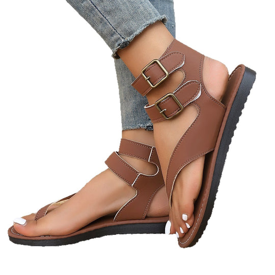 Damen Riemensandalen mit verstellbaren Schnallen und komfortabler Fußbettgestaltung EB