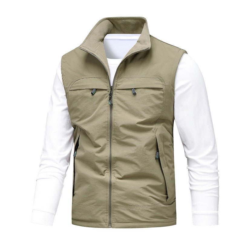 Herren Angler- und Reiseweste mit perforiertem Innenfutter, verdeckten Reißverschlusstaschen und verstellbarem Saum EB