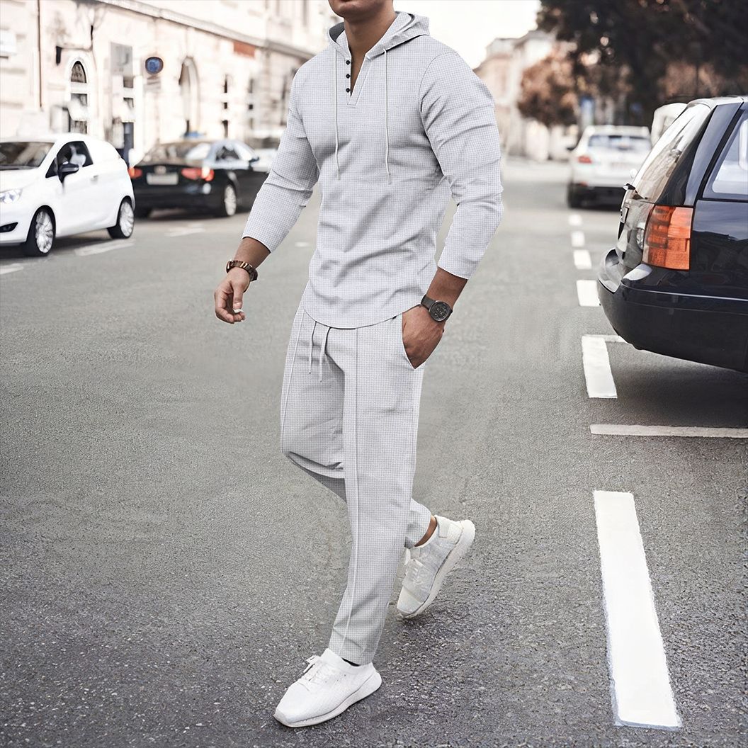 Herren sportliches Hoodie und Jogginghose Set mit atmungsaktiver Struktur EB
