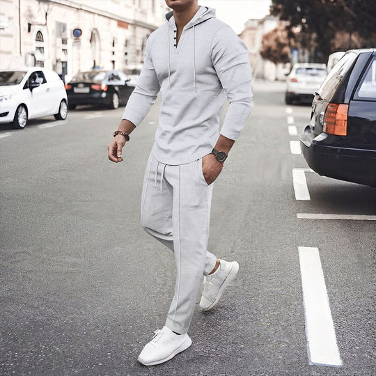 Herren sportliches Hoodie und Jogginghose Set mit atmungsaktiver Struktur EB