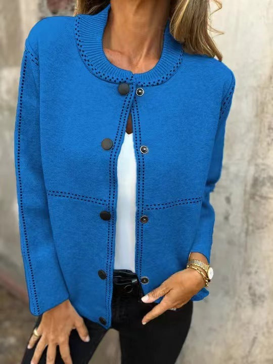 Damen Strickjacke mit Knopfleiste und edler Halslinie EB