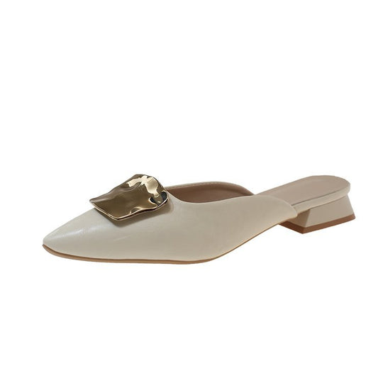 Damen schicke Mules mit femininem Metallakzent EB