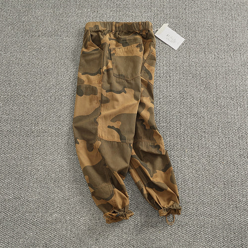 Herren Cargohose im stylischen Camouflage-Design mit elastischem Bund und praktischen Taschen EB