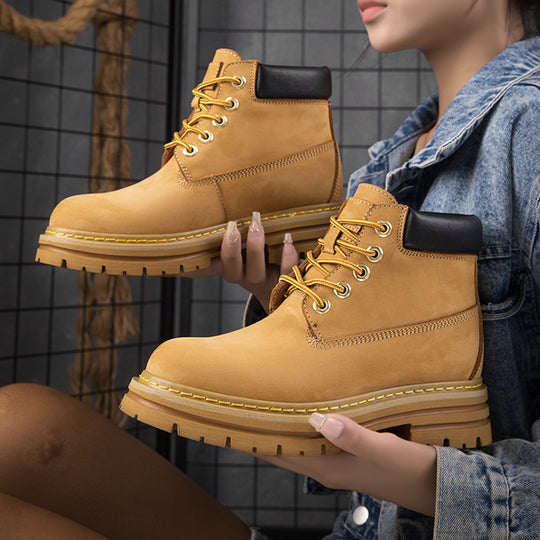 Damen robuste Schnürboots mit rutschfester Profilsohle und atmungsaktivem Obermaterial EB