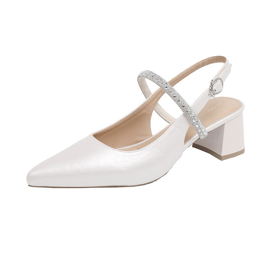 Damen Slingback-Pumps mit eleganter Strass-Applikation und komfortablem Blockabsatz EB
