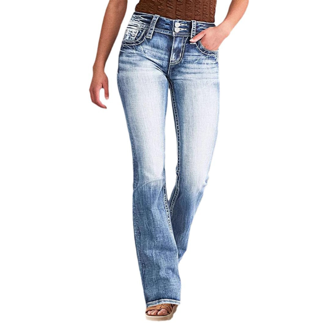 Damen Flared Jeans mit hohem Bund und lässigem Schnitt EB