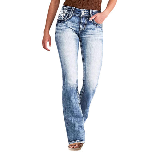 Damen Flared Jeans mit hohem Bund und lässigem Schnitt EB