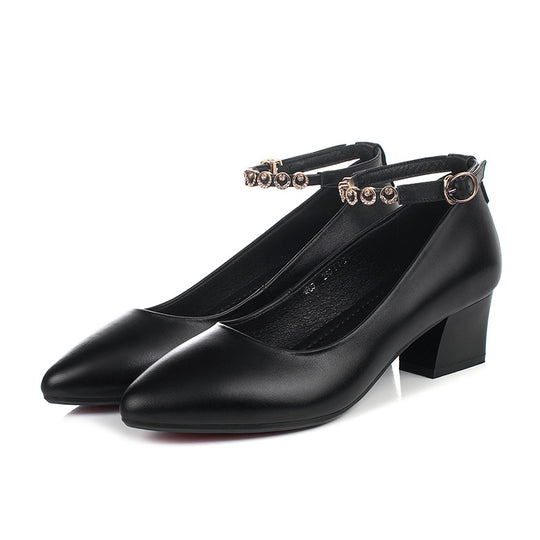 Damen Elegante Pumps mit verstellbarem Riemchen und luxuriösem Schmuckdetail EB