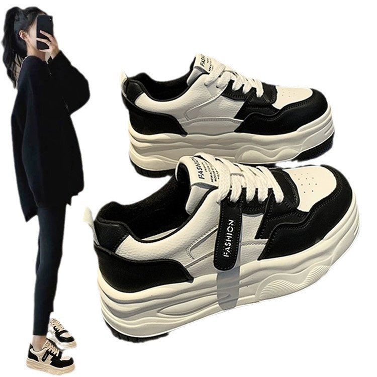 Damen Chunky Sneakers mit trendiger Plateau-Sohle und seitlichem Klettverschluss EB