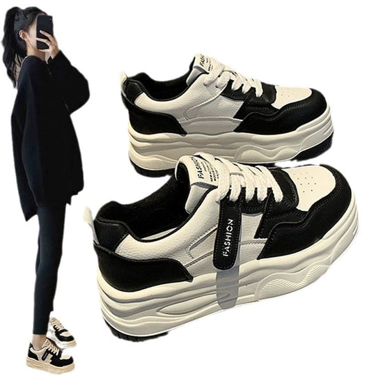 Damen Chunky Sneakers mit trendiger Plateau-Sohle und seitlichem Klettverschluss EB