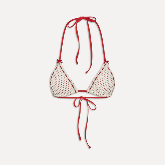 Damen Triangel-Bikini mit verspieltem Punktmuster und raffinierten Bindebändern EB
