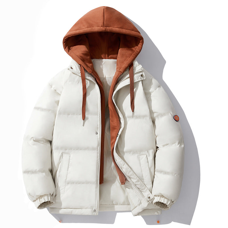 Herren gesteppte Winterjacke mit integriertem Kontrast-Kapuzeneinsatz und isolierender Thermofüllung EB