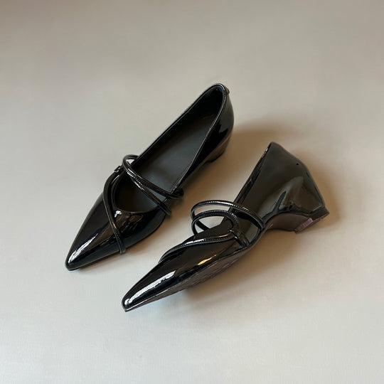 Damen elegante Slingback-Pumps mit modischen Querriemen und spitzem Fußbereich EB