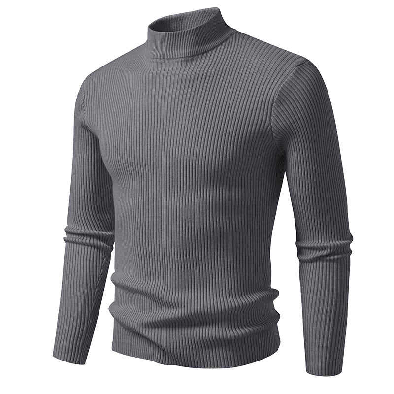 Herren Rollkragenpullover mit strukturierter Ripp-Optik EB