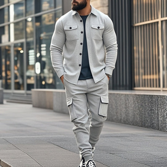 Herren nan Overshirt-Jacke im urbanen Utility-Look mit aufgesetzten Brusttaschen EB