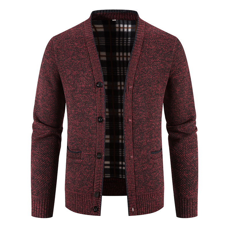 Herren feine Strickjacke mit einzigartigem Rautenmuster EB