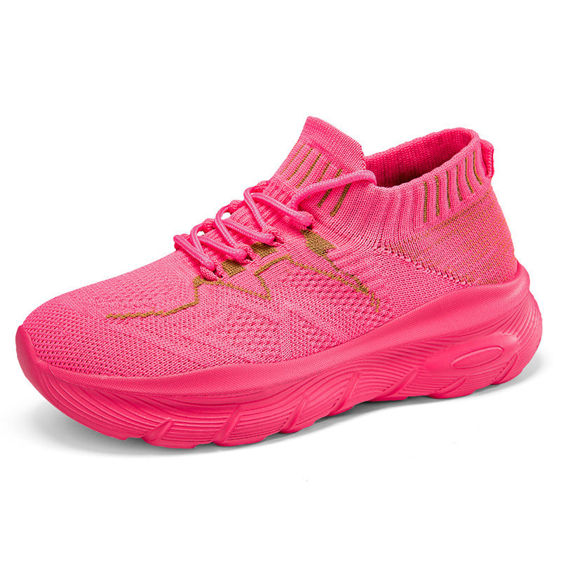 Damen Sportliche Stricksneaker mit elastischem Schaft und atmungsaktiver Sohle EB