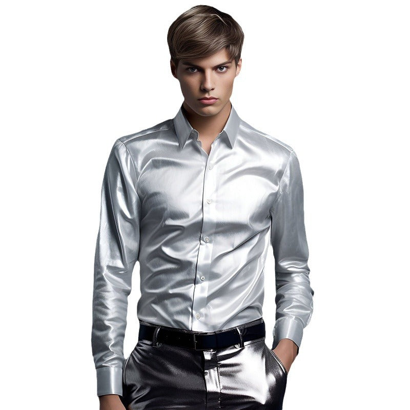 Herren elegante und glänzende Hemd EB