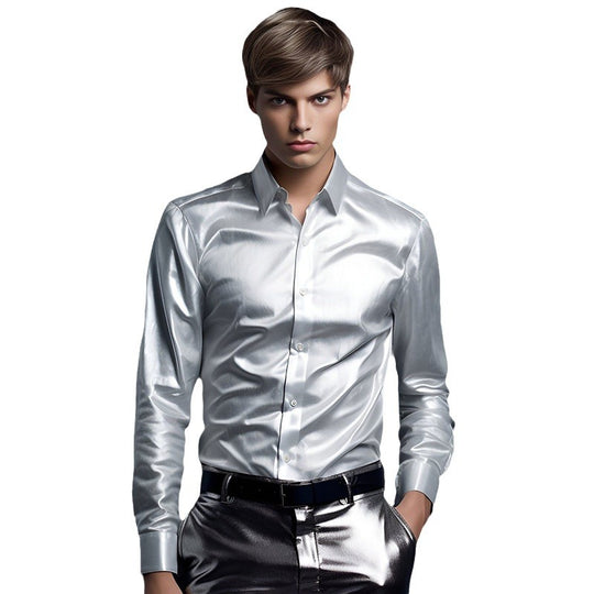 Herren elegante und glänzende Hemd EB