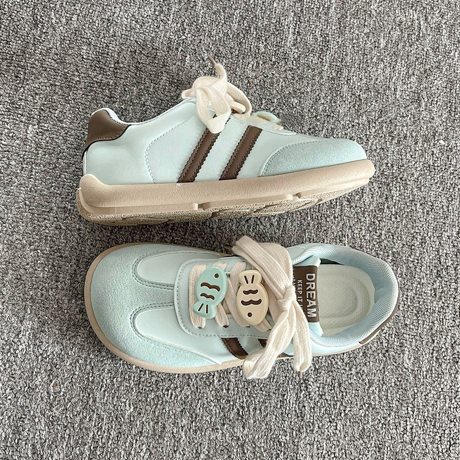 Damen Sportliche Kindersneaker mit niedlichen Tiermotiven und praktischem Klettverschluss EB