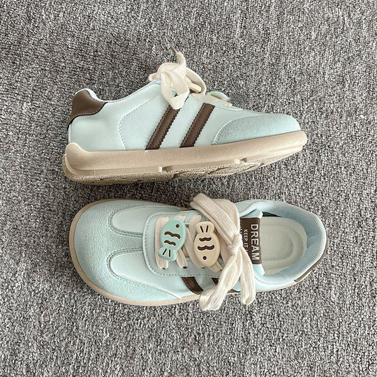Damen Sportliche Kindersneaker mit niedlichen Tiermotiven und praktischem Klettverschluss EB